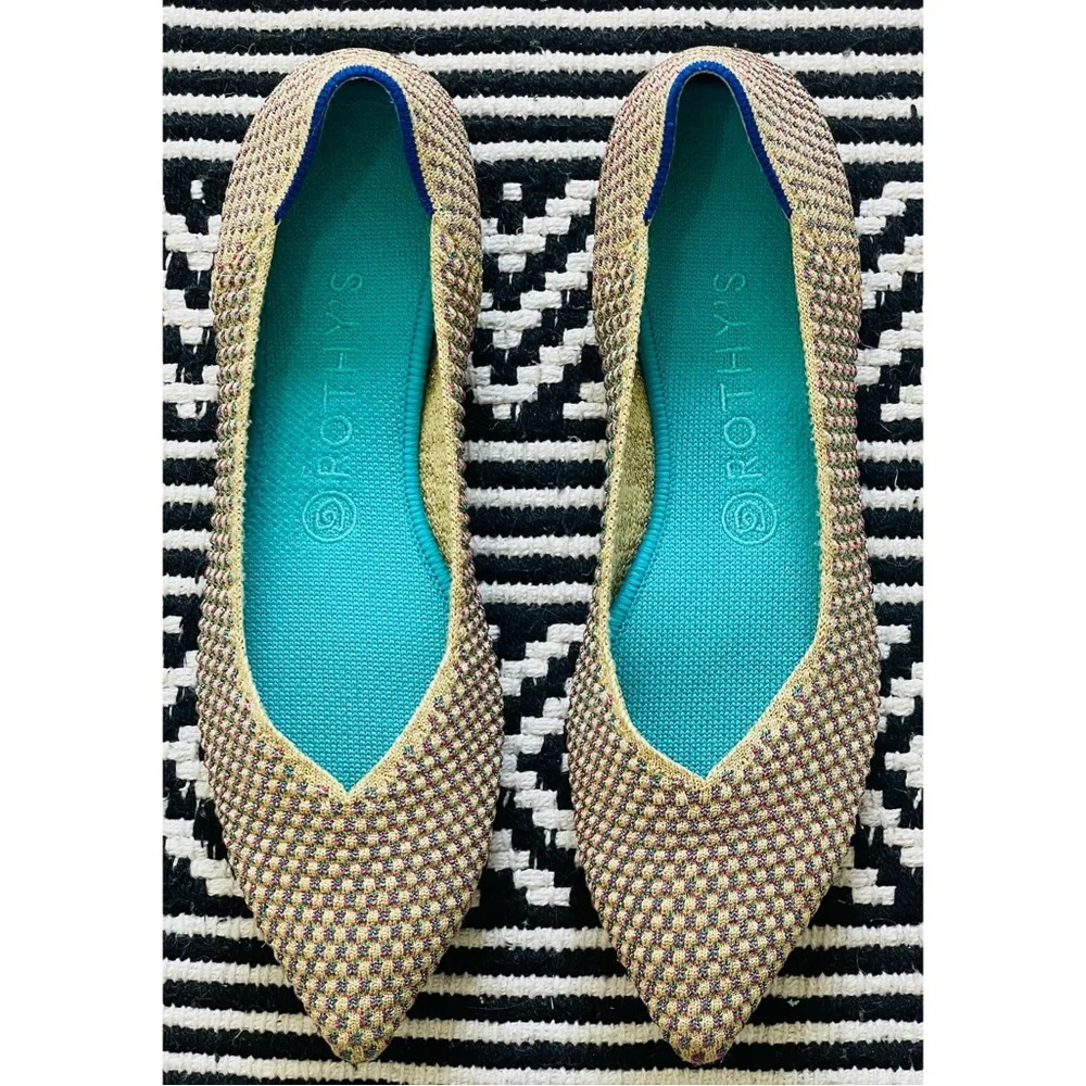 Rothy’s The Point Multi Metallic Flats